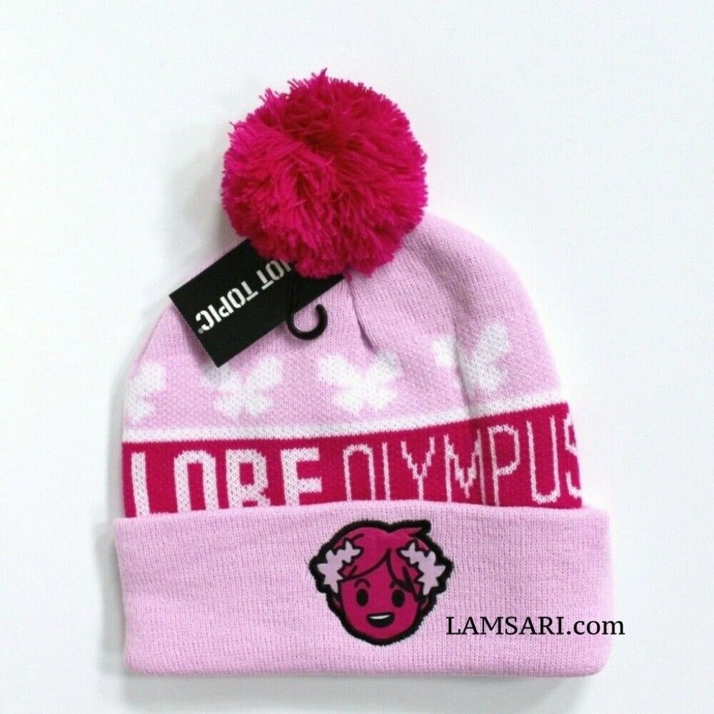 Lore Olympus Persephone Pom Beanie Pink